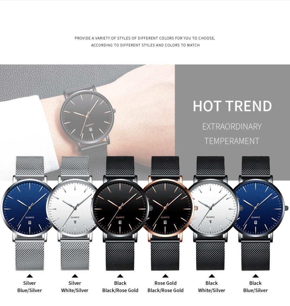 Watch manufacturing company water proof wrist watch