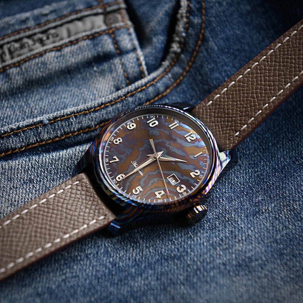 custom damascus watch manufacturer
