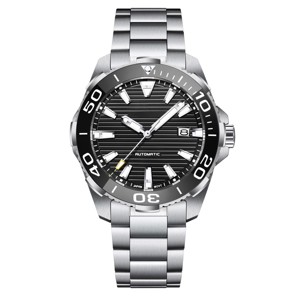mens wrist mechanical watch with date with brand price
