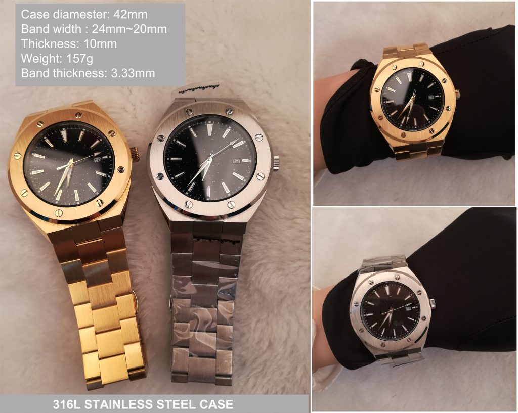Custom men's watch waterproof with company logo 4 custom wrist watch faces