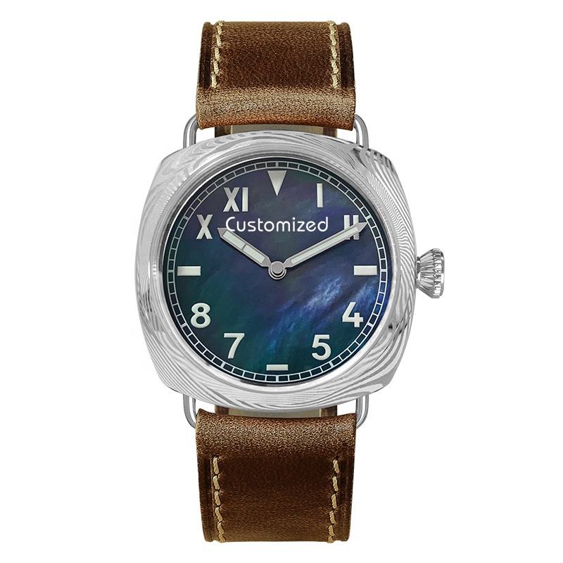 OEM luxury damascus steel watches your brand automatic movement