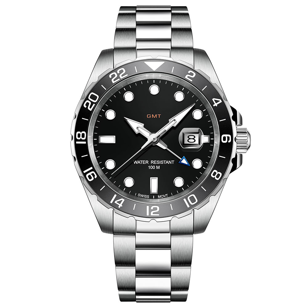 OEM your own brand automatic gmt watches for men's classic 316l stainless steel dive watches