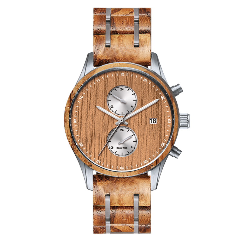 Custom wooden watch dial mul-functions classic men's watches