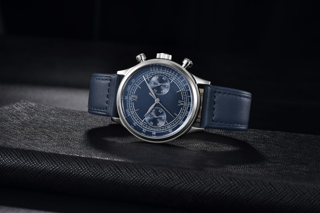mens leather chronograph watch