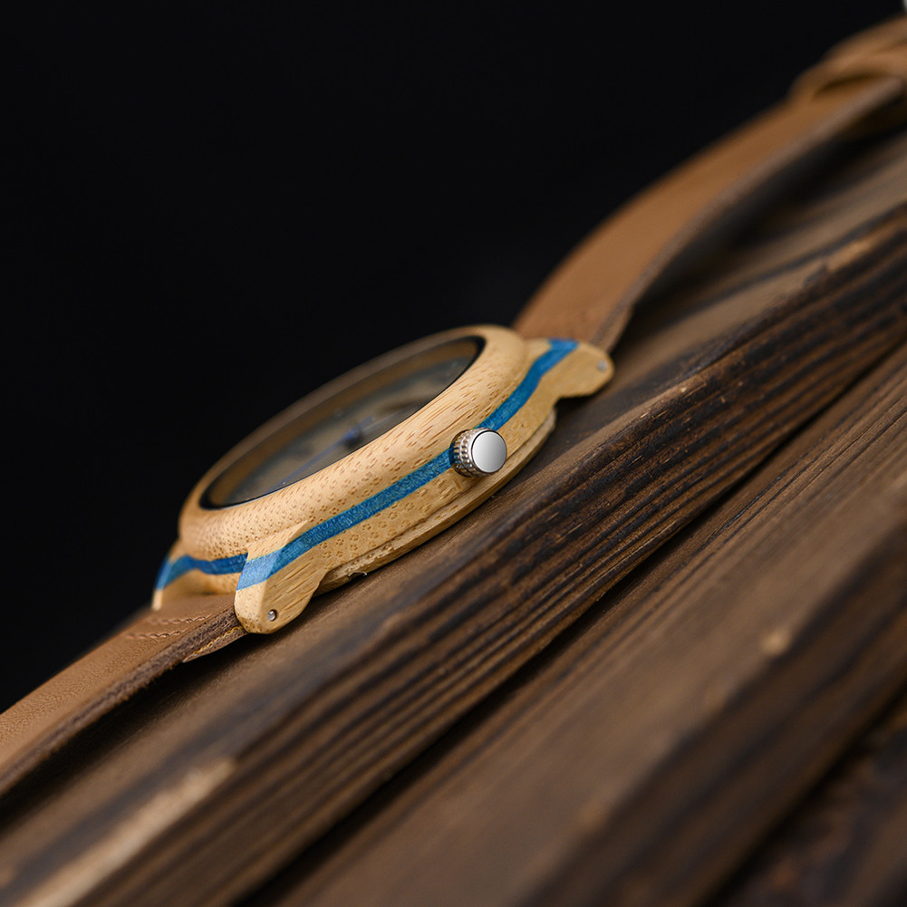 wood and leather watch