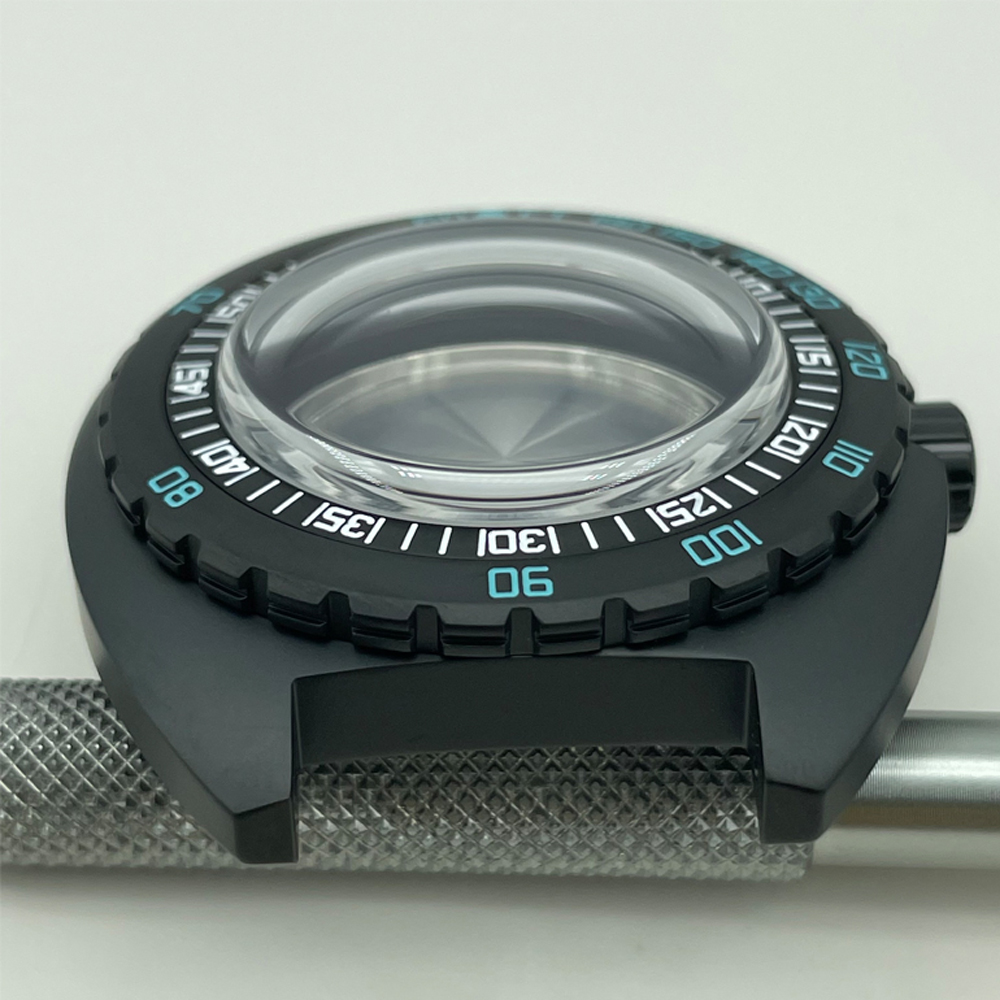 Stainless steel watch case in black
