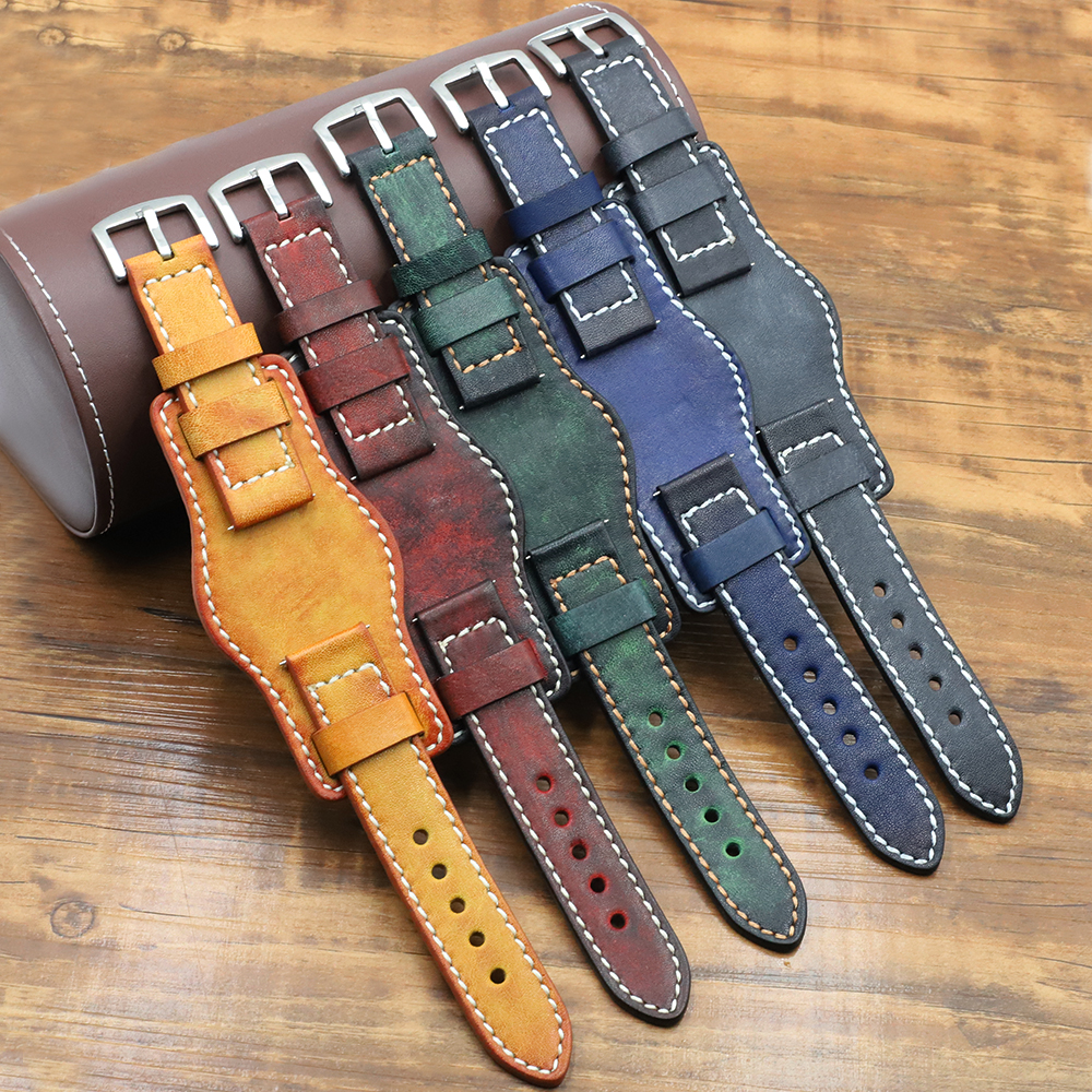 Hand made men`s wrist leather watch bracelets