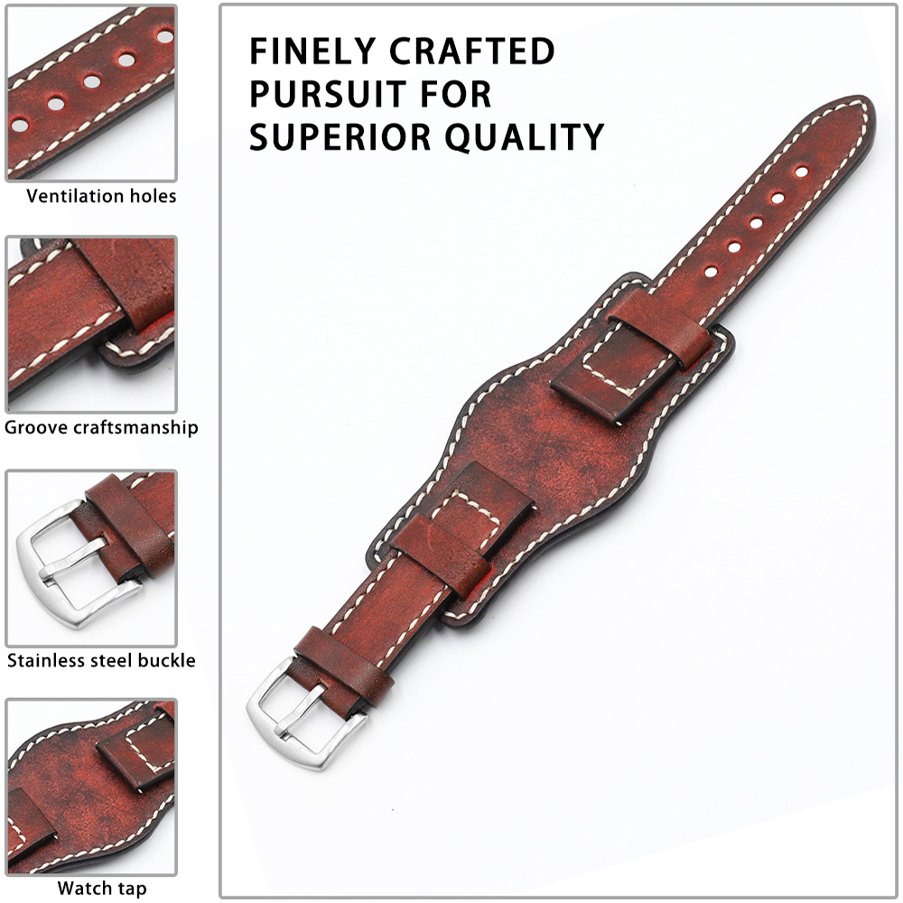 Hand made men`s wrist leather watch bracelets