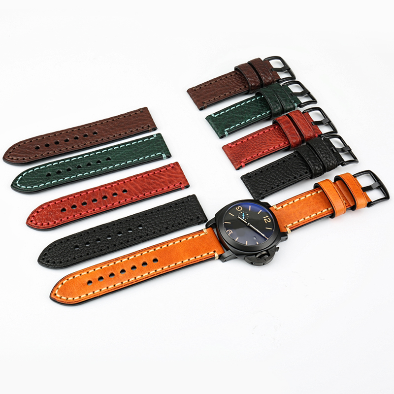 Custom cow genuine leather watch straps buckle with your brands