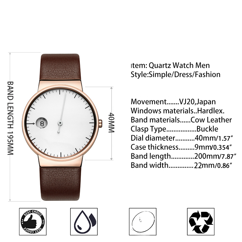 custom brown genuine leather waterproof strap watches - Aigell Watch is a professional watch manufacturer
