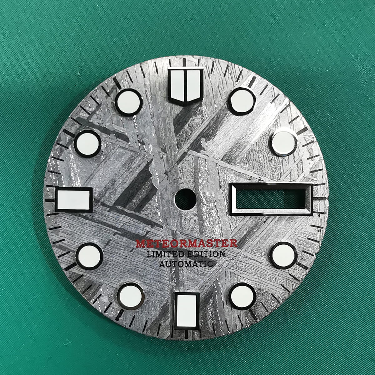 custom logo on the meteorite dial ODM meteorite dials with logo C3 BGW9 luminous indexes,watch dial factory,watch parts maker