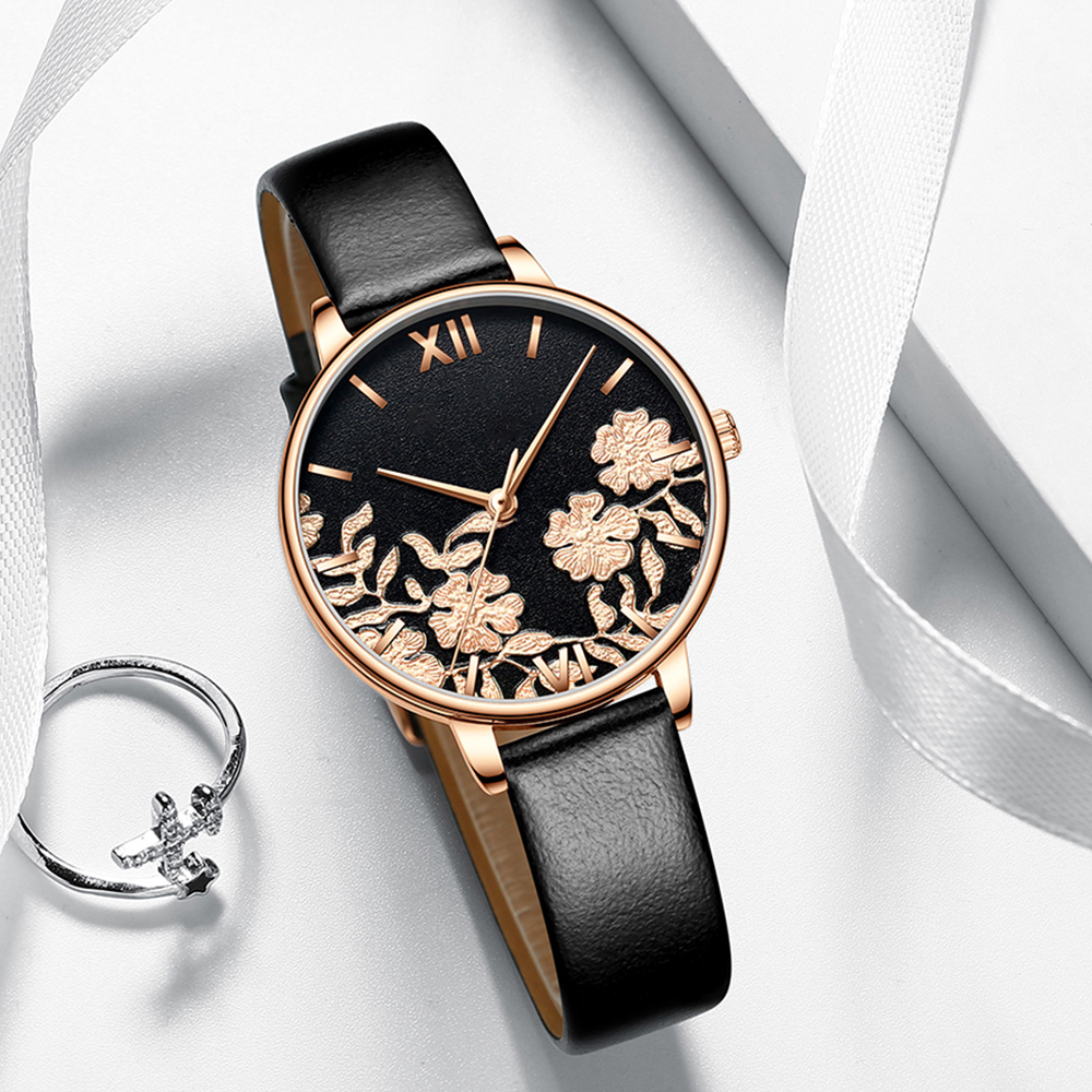 custom real leather watches