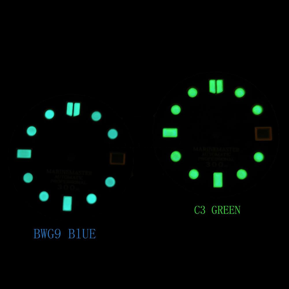 damascus watch dial with swiss luminous