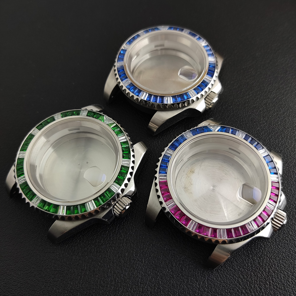 fashion watch case with color stones