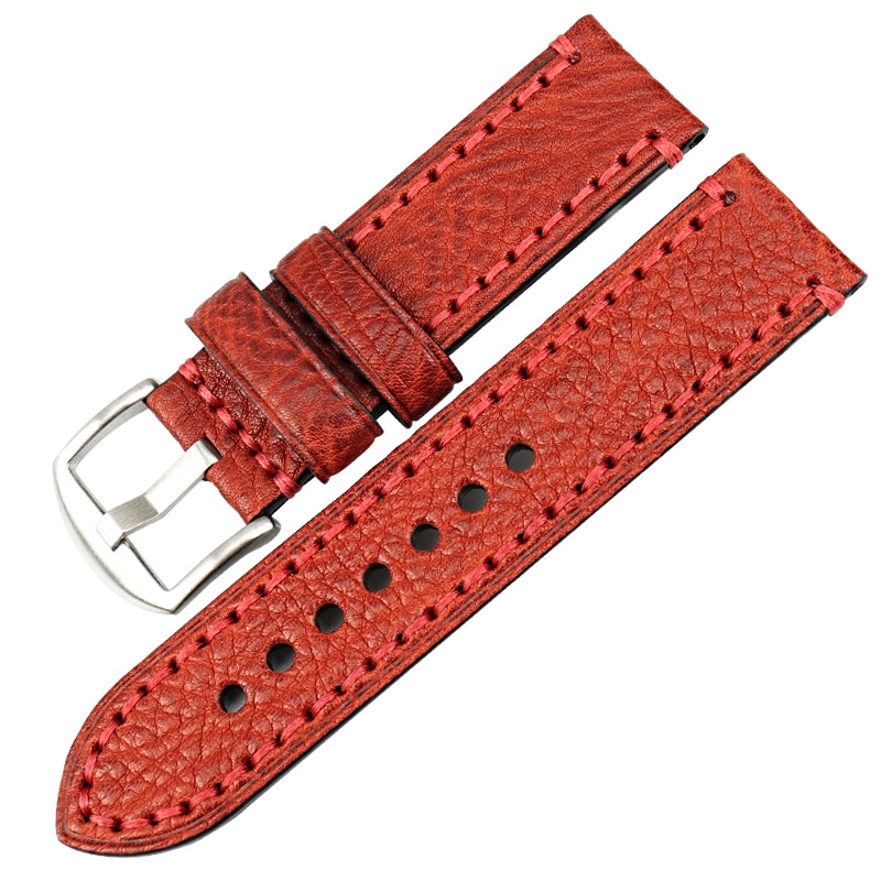 Custom cow genuine leather watch straps buckle with your brands