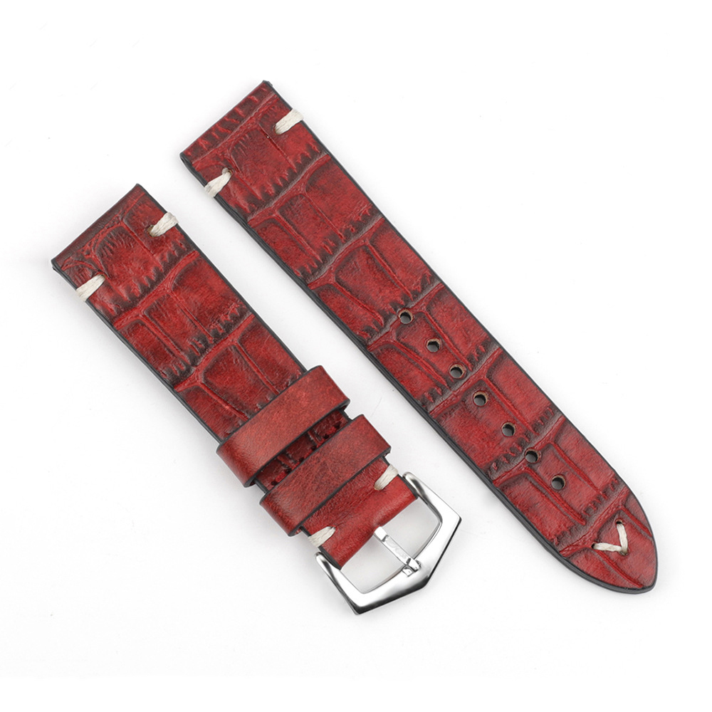 Cowhide strap 20mm watch strap crocodile pattern leather