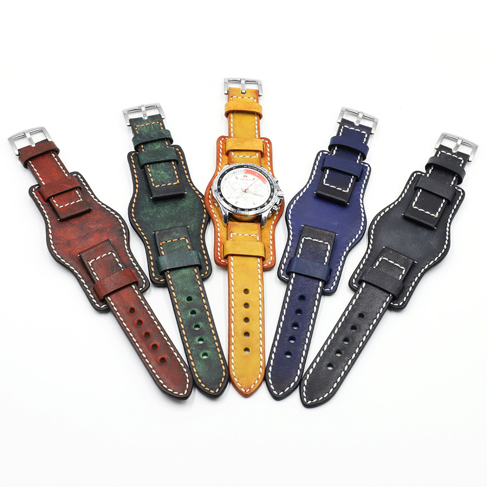 Hand made men`s wrist leather watch bracelets