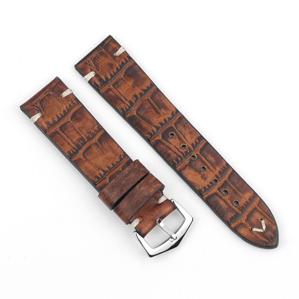 Cowhide strap 20mm watch strap crocodile pattern leather