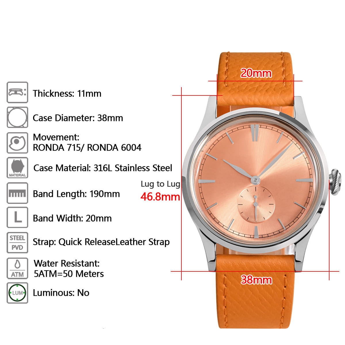 make vegan leather watches Custom logo vegan leather strap watches quartz movt,faux leather vegan strap,vegan leather strap maker,pineapple leather watch strap - make vegan leather watches - OEM Watch Manufacturer in China
