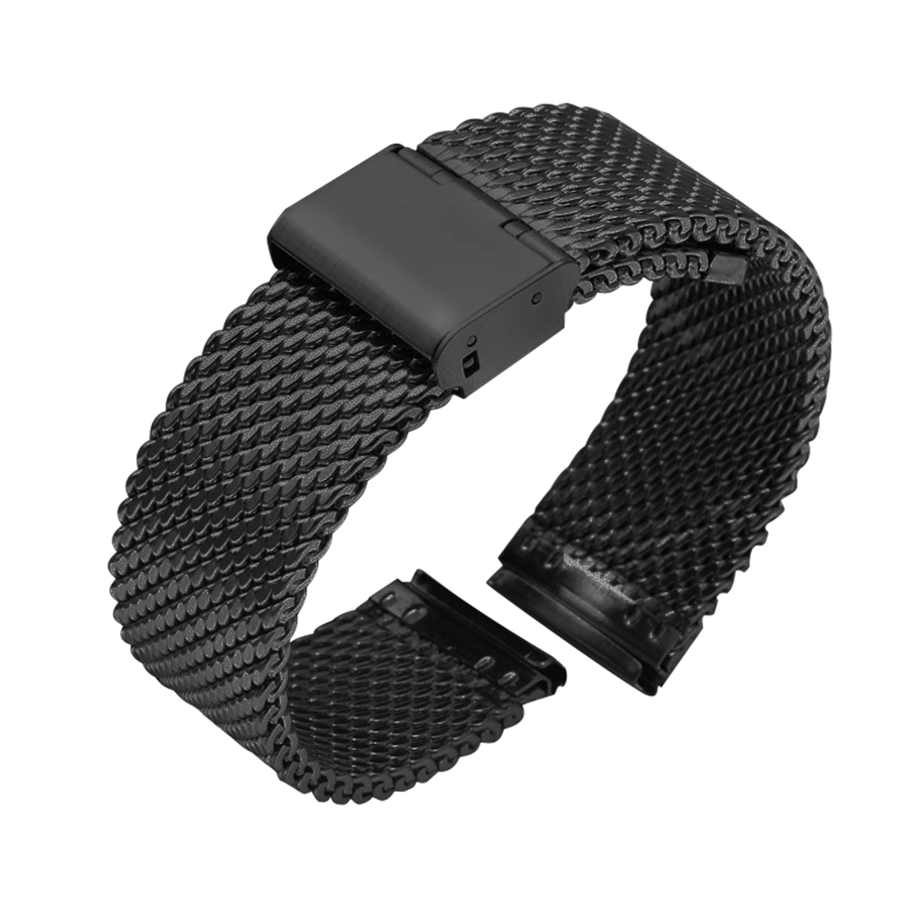 Fashion luxury quality stainless steel mesh band custom logo on the buckle