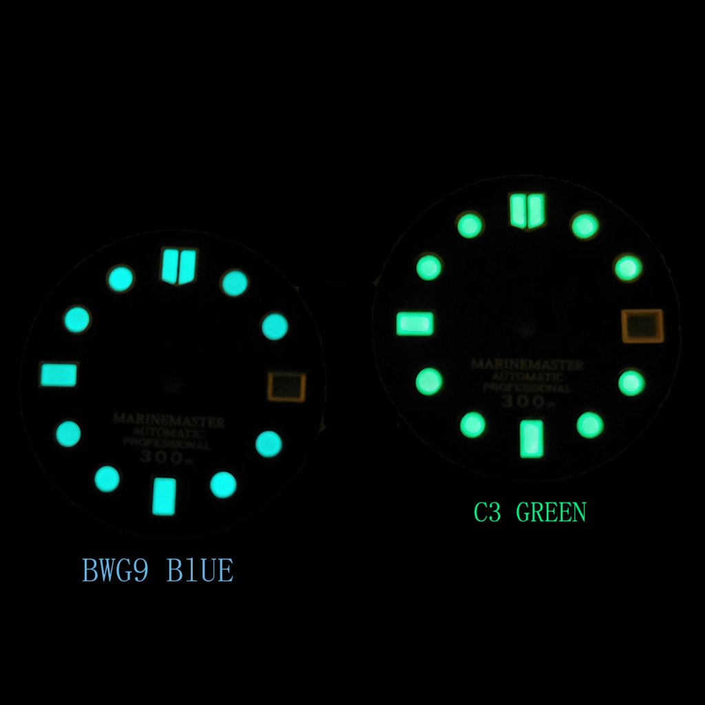meteorite dial with C3 indexes and BGW9 indexes