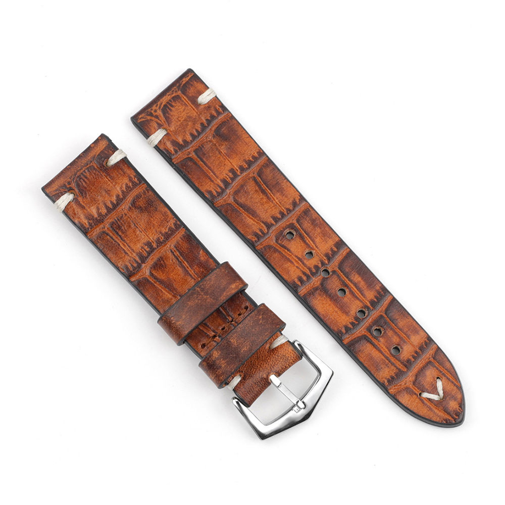 Cowhide strap 20mm watch strap crocodile pattern leather