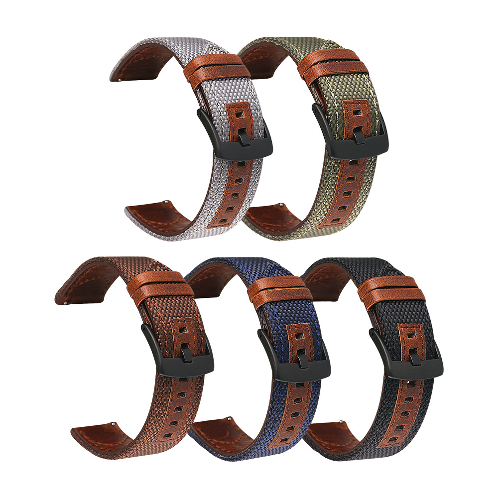 Custom nylon canvas strap watchbands in bulk