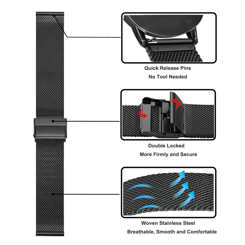 Custom logo on the buckle of stainless steel watch mesh band