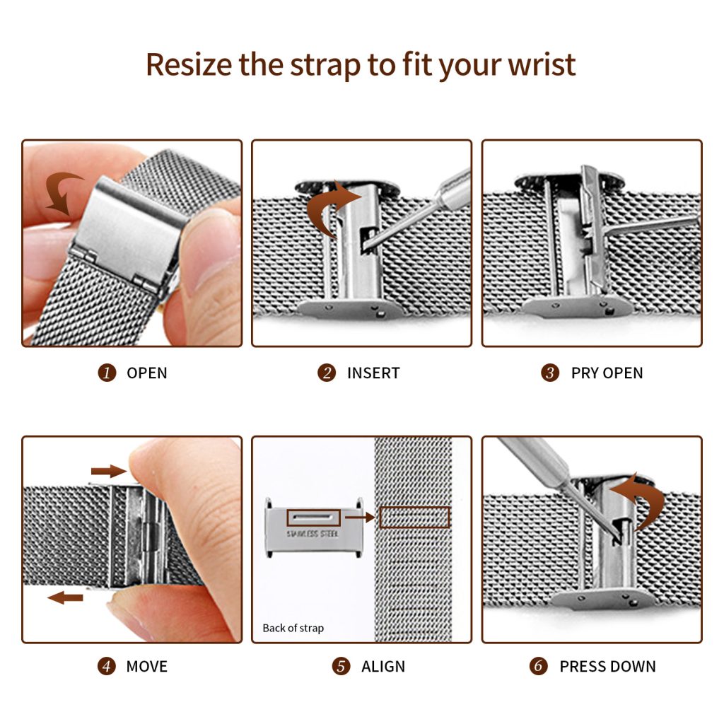 Stainless Steel Metal Mesh Quick Release Strap Milanese Bracelet Replacement
