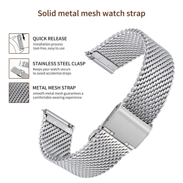 stainless steel mesh band with safety buckle - Aigell Watch is a professional watch manufacturer