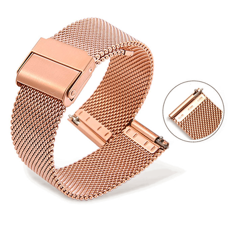 Custom logo on the buckle of stainless steel watch mesh band
