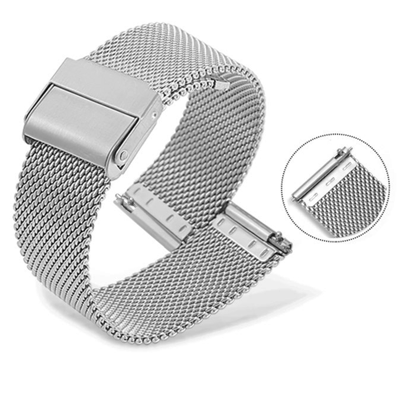 Custom logo on the buckle of stainless steel watch mesh band