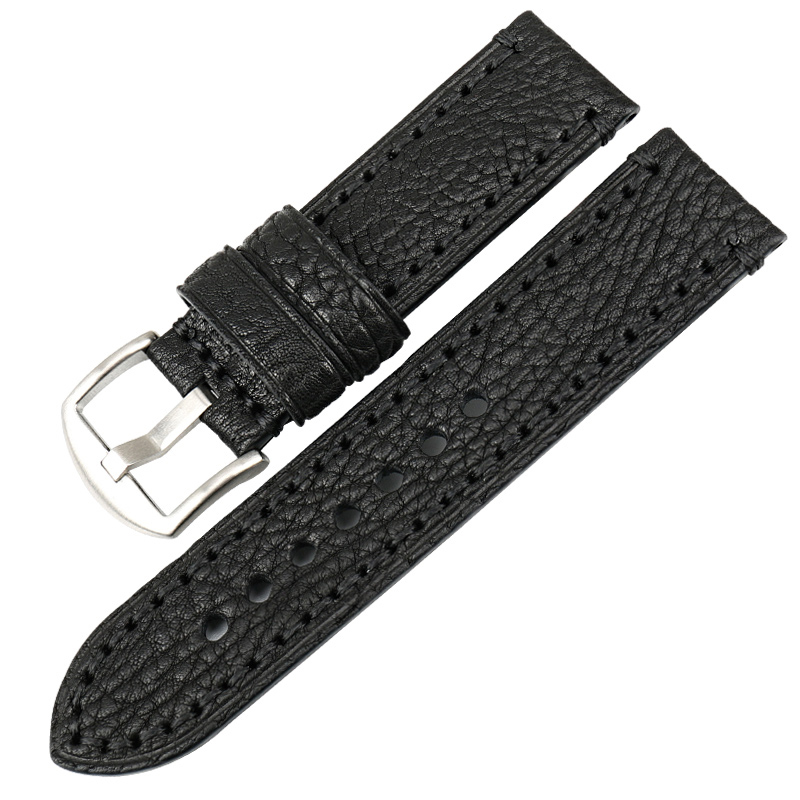 Custom cow genuine leather watch straps buckle with your brands