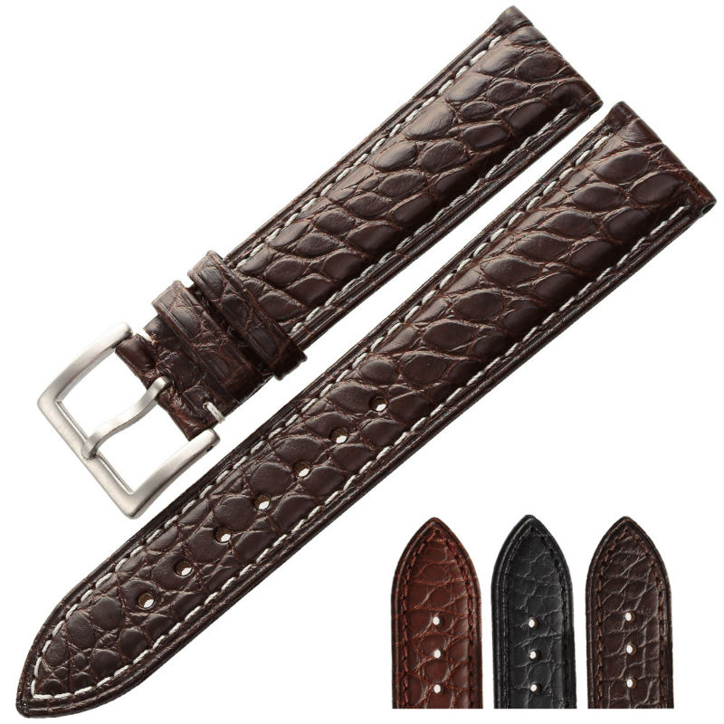 Custom luxury crocodile leather watch bands production in bulk