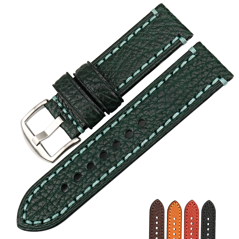 Custom cow genuine leather watch straps buckle with your brands