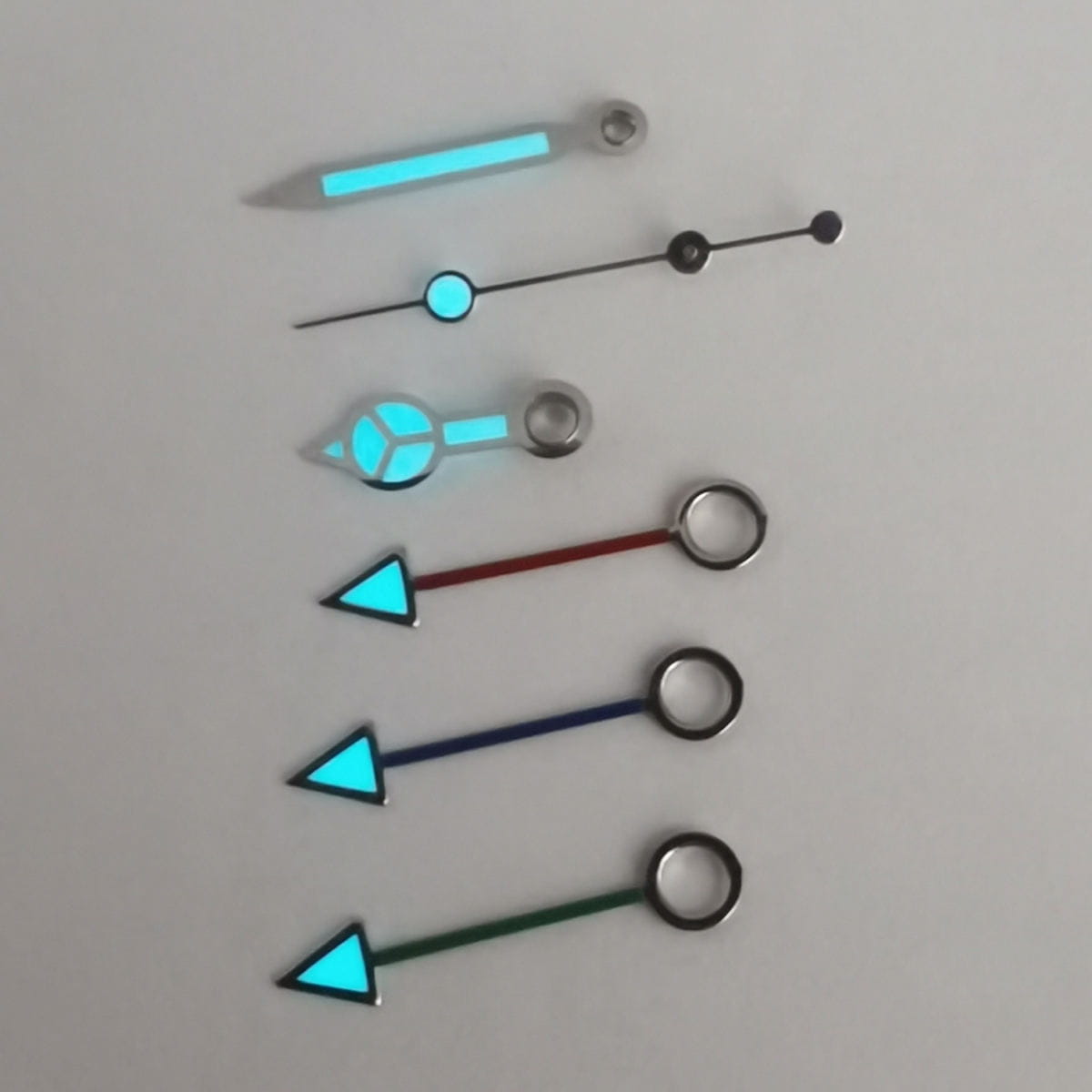 wach hands BGW9 Swiss Super-LumiNova Custom high end GMT watch hands with different movement BGW9 luminous,gmt watch with luminous hands,automatic watch blue hands