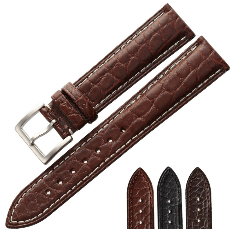 Custom luxury crocodile leather watch bands production in bulk